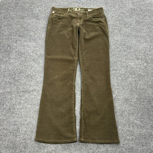 !it jeans Pants - iT Jeans Corduroy Pants Womens 27 Olive Green Flare Low Rise Hottie Y2K Boho